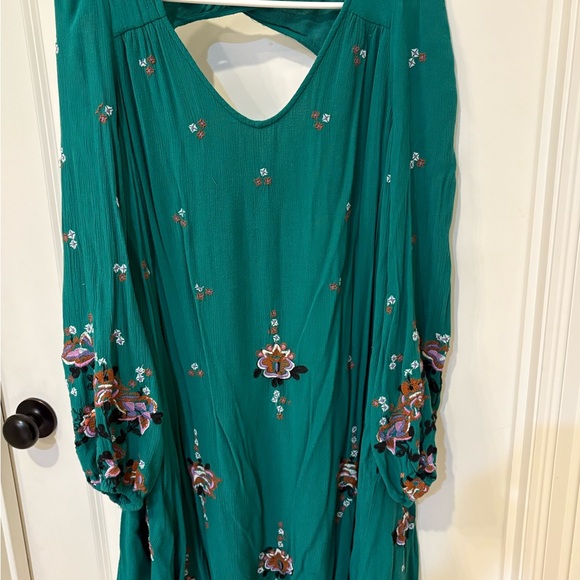 Free People Teal Floral Dress - Picture 2 of 2